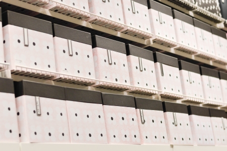 containers or boxes on shelfの写真素材