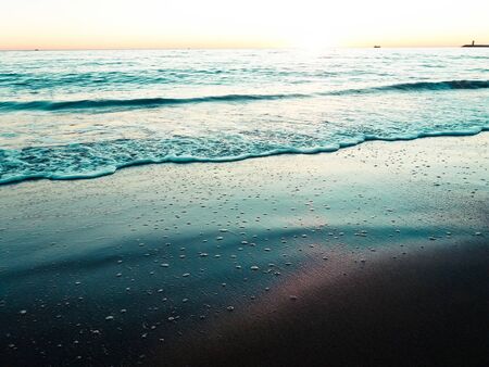 Natural sunshine over sea ocean water surface background