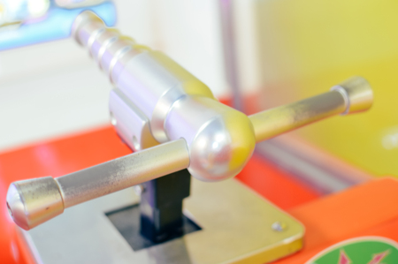 Close up on colorful detail of children playground park abstract background. Playful happiness time, blurred imageの写真素材