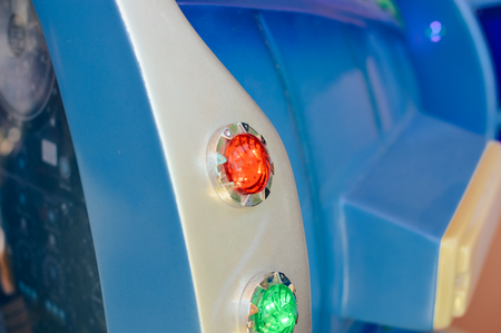 Close up on colorful detail of children playground park abstract background. Playful happiness time, having fun, blurred imageの写真素材