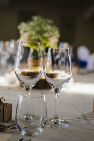 Elegant table arrangement and catering at wedding reception, stylish bouquet centerpieceの写真素材