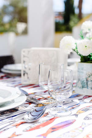 Table set for an event party or wedding reception