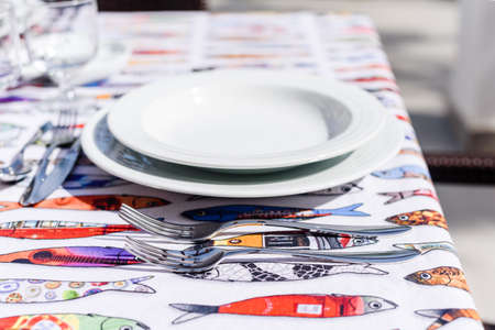 Table set for an event party or wedding receptionの写真素材