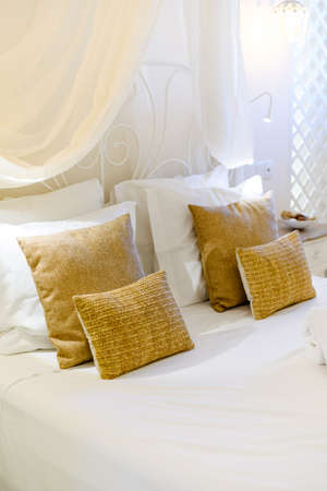 Beautiful luxury pillow on sofa decoration in livingroom interior - Light Vintage Filterの写真素材
