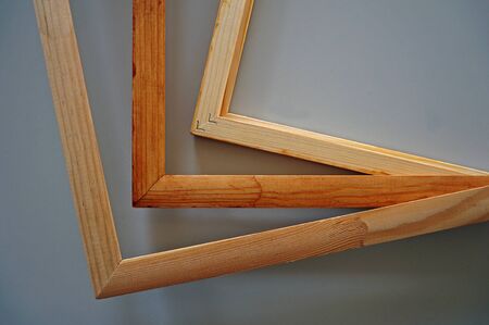 Finished wooden frames for paintings. Fine woodworking. Large space for writingの写真素材