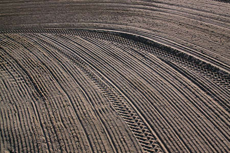 Cleaned by a tractor sand on the Mediterranean beach in the morning. Antibes, Azure shore, Franceの写真素材