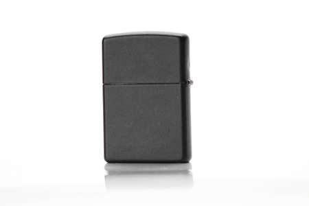 Black lighter isolated over the white backgroundの写真素材