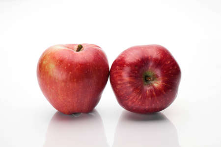 two apples on white isolatedの写真素材