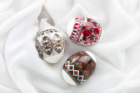 Easter eggs with great light and amazing colorsの写真素材