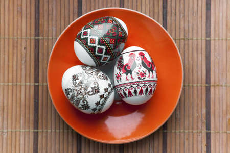 Easter eggs with great light and amazing colorsの写真素材