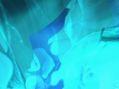 Vibrant fractal abstract image of shades of blue for background with copy spaceの写真素材