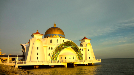 Strait mosque , Malacca Malaysia.の写真素材