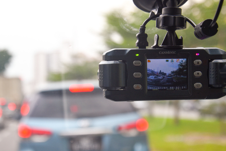 Image of car video recorder in action. photo taken in Malaysia expressway April 2017のeditorial素材