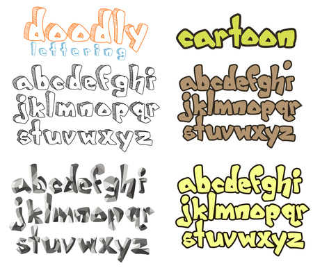 creative Cartoon alphabet setのイラスト素材