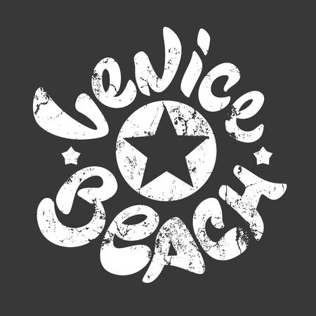 Venice Beach t-shirt print whiteのイラスト素材