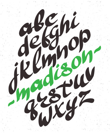 Vector alphabet. Hand drawn letters. Letters of the alphabet written with a brush.のイラスト素材