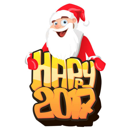 New 2017 year greeting card with Santaのイラスト素材