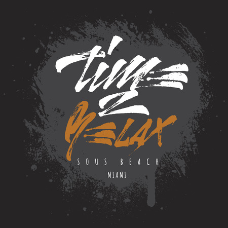 Time to relax, lettering design Hand writtenのイラスト素材