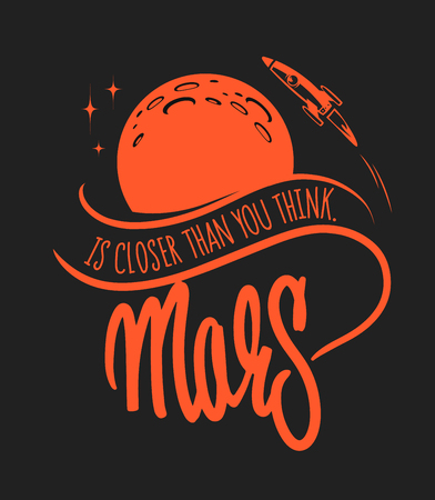 Mars colonization and exploration, For t-shirt and other uses.のイラスト素材
