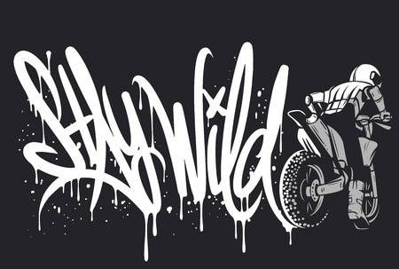 Stay Wild Motocross print design for apparelのイラスト素材