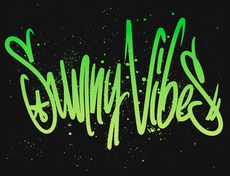 Sunny vibes Modern calligraphy, hand lettering. Vector illustration.のイラスト素材