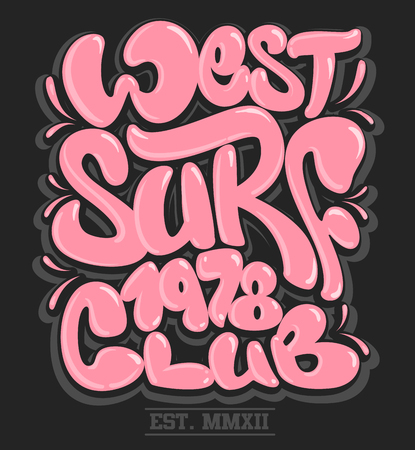 Surf graphic T-shirt Printing Lettering Vector Design.のイラスト素材