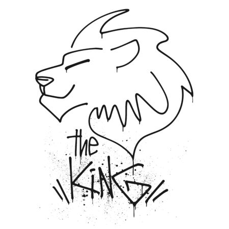 Lion head with lettering the king vector illustrationのイラスト素材