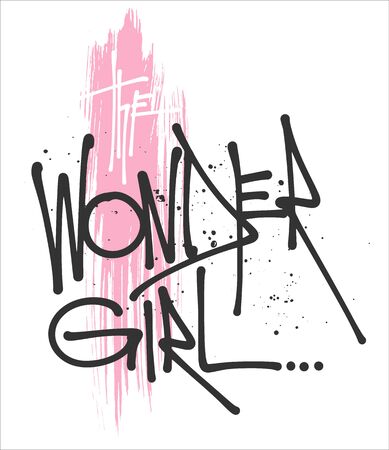 The wonder girl typography for print t shirtのイラスト素材