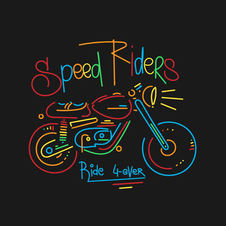 Cool motorcycle print shirt design, vector illustrationのイラスト素材
