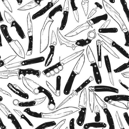 Knives Seamless Pattern Background Vector illustration for printのイラスト素材