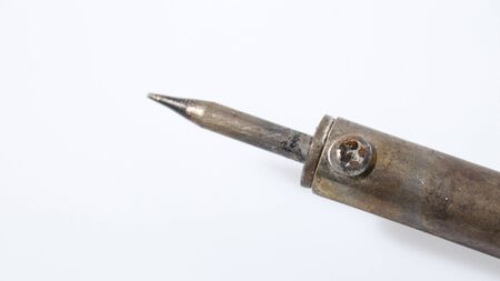 Welder tin in a white backgorund compsoitionの写真素材