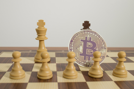 Strategy composition cryptocurrency and chess compositionの写真素材