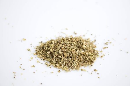 Dried origan isolated in a white background compositionの写真素材
