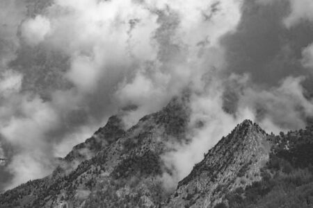 Mountains with clouds landscape compositionの写真素材