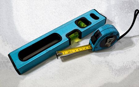 Building tools, meter and bubble level illustration