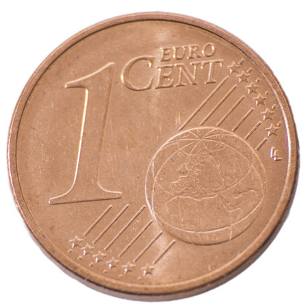 a close-up of euro coin detailed full of details