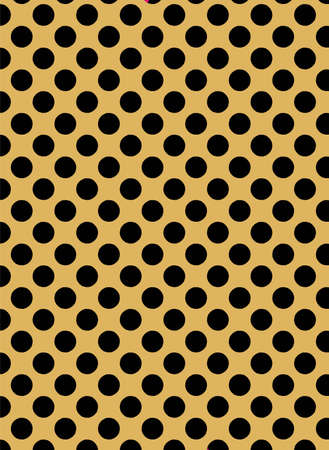 Perforate golden flat with black circlesの写真素材