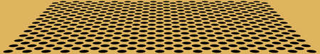 Perspective with perforate golden flat with black circles      の写真素材