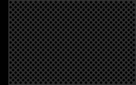 Perforate metallic gray flat with black circles and black frieze on the left sideの写真素材