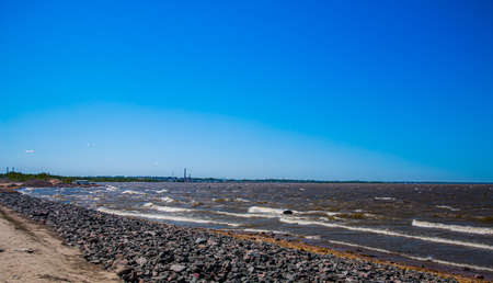 blue sky and gulf of finlandの写真素材