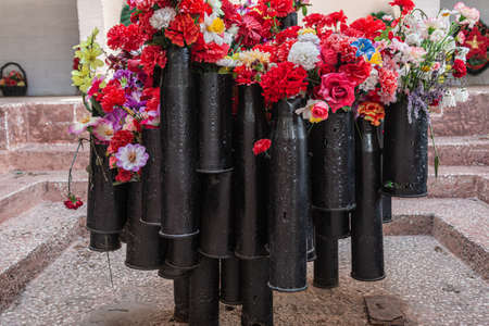 Russia, Luga, Leningrad oblast - 11 July 2020: Monument "Artillery-glory!"のeditorial素材