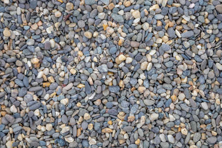 pebble texture on the beach. gray-white stonesの写真素材
