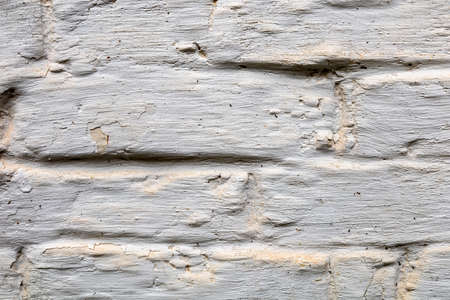 Wasted White Brick Wall Backgroundの写真素材