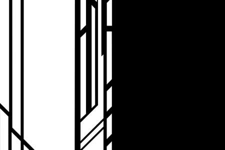 abstraction of white stripes on a black backgroundの写真素材