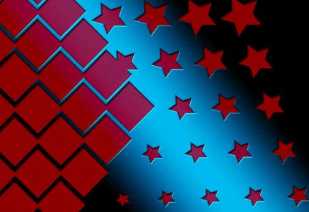 red stars on blue backgroundの写真素材
