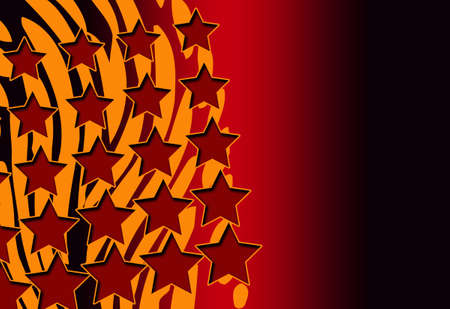 yellow-red stars on a red backgroundの写真素材