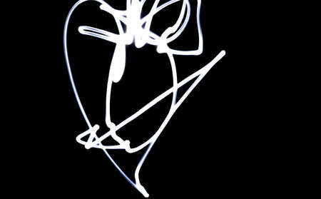 Glowing abstract lines in the darkの写真素材