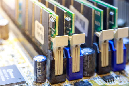 Chips On The Board. Close-Up. Technological Progress Conceptの写真素材