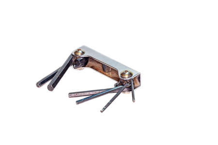 Hex wrench key set isolated on white background