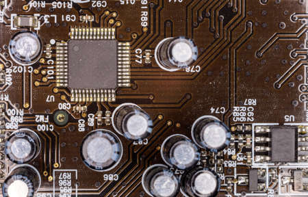 Chips On The Board. Close-Up. Technological Progress Concept